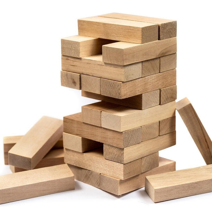 Wooden toy block tower